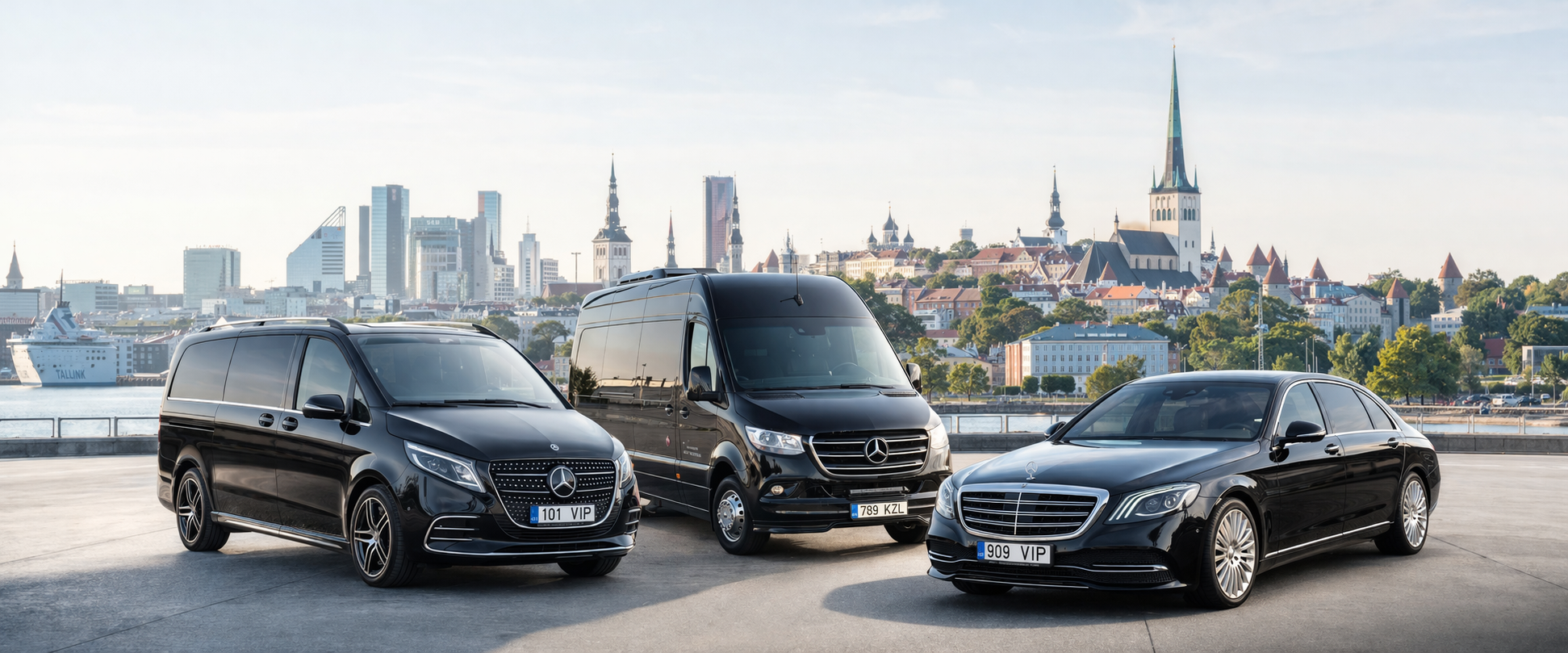 Transfero fleet with Tallinn skyline